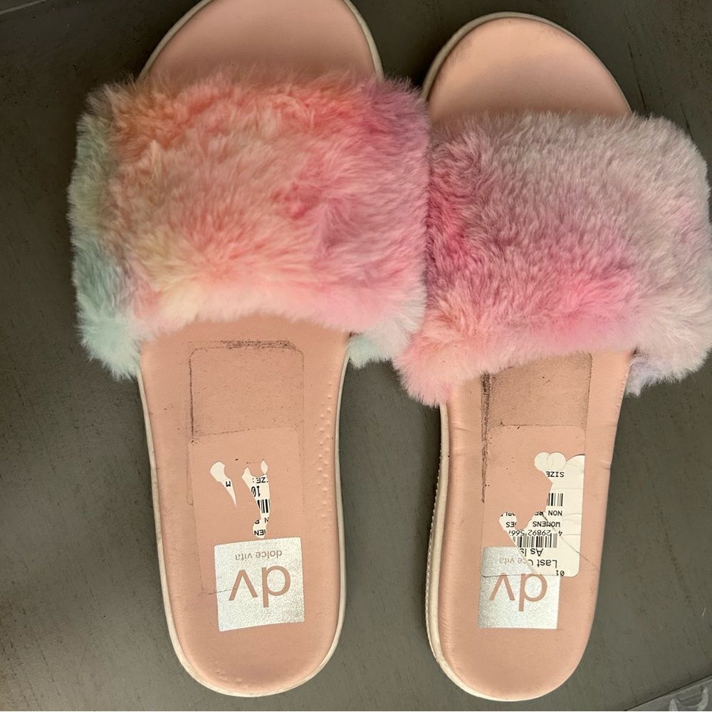 Dolce‎ Vita size 7 multi dye faux slide slipper open toe